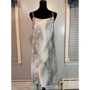 Calvin Klein Marble Print Slip Dress Size 10 Y2K Minimalist Spaghetti Strap Midi